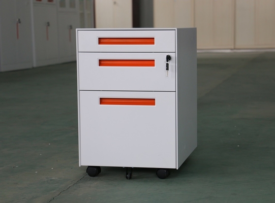 3 Drawer Spcc Mobile Pedestal Cabinet Steel 0.7mm Thickness